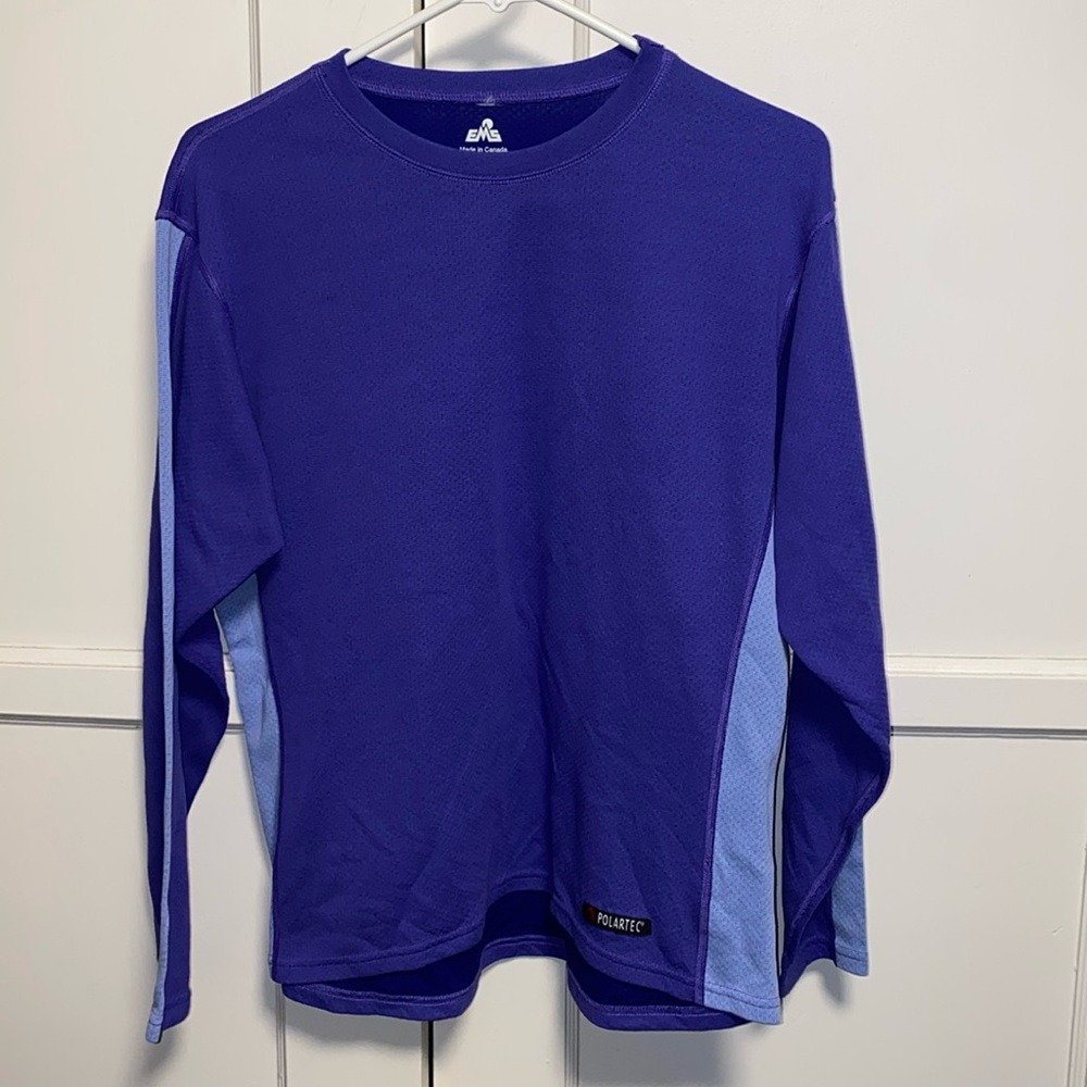 EMS Eastern Mountain Sports Polartec Medium Purple Blue Thermal Long Sleeve